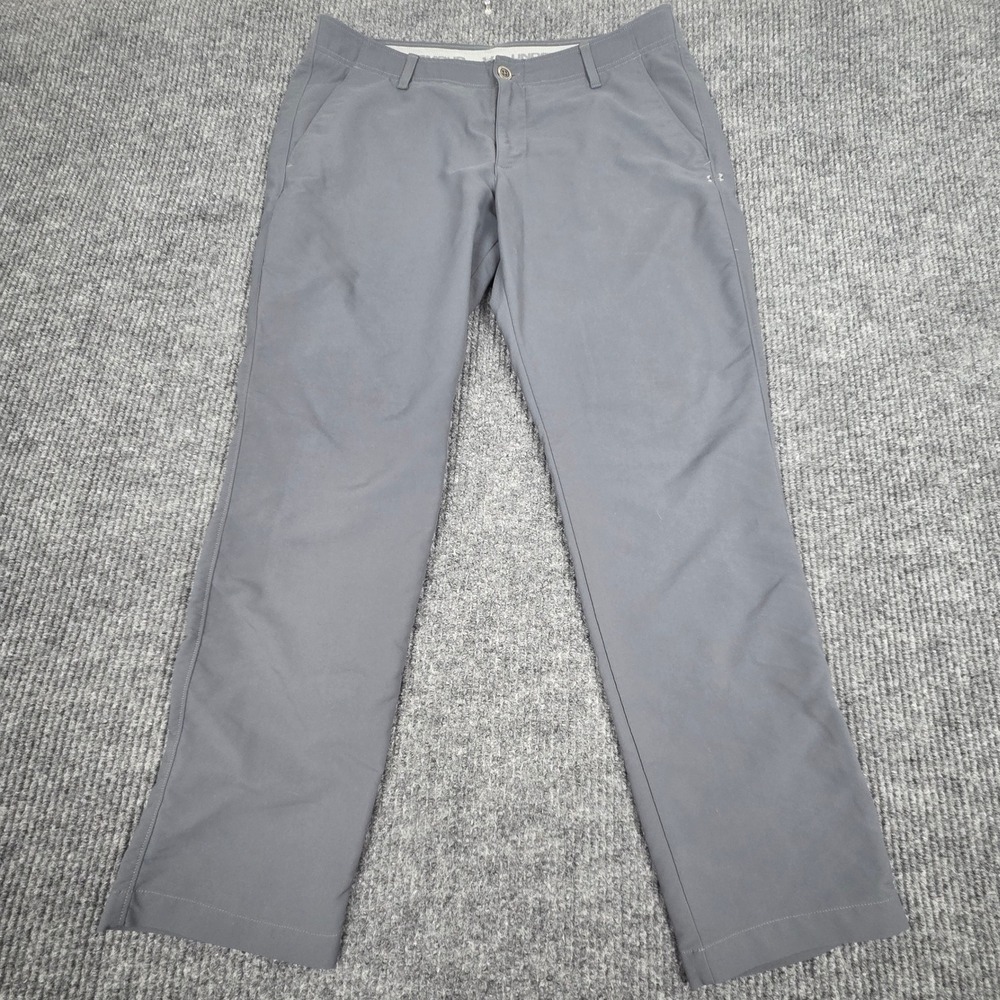 Under Armour Mens Golf Pants Gray Flat Front Straight Leg Performance Size 36x30